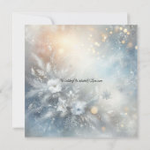 Frozen Petals in a Golden Winter Mist Wedding Einladung (Rückseite)