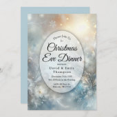Frozen Petals in Winter Christmas Eve Dinner Einladung (Vorne/Hinten)