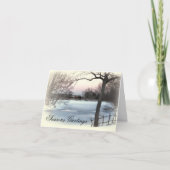 Frozen Pond Feiertagskarte (Vorderseite)