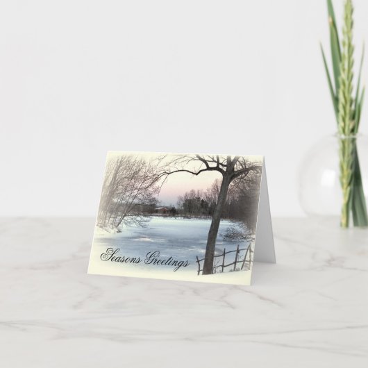 Frozen Pond Feiertagskarte (Vorderseite)