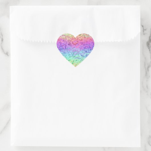 frozen rainbow : Herz-Aufkleber (Tasche)