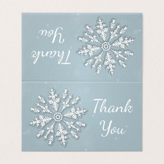 Frozen Schneeflocken Winterweihnachtsfest Danke (Außenseite Aufgefaltet)