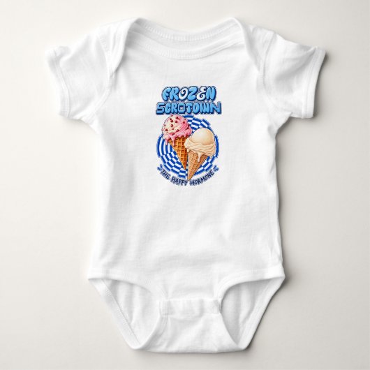 🍦 Frozen Scrotown Baby Strampler (Vorderseite)