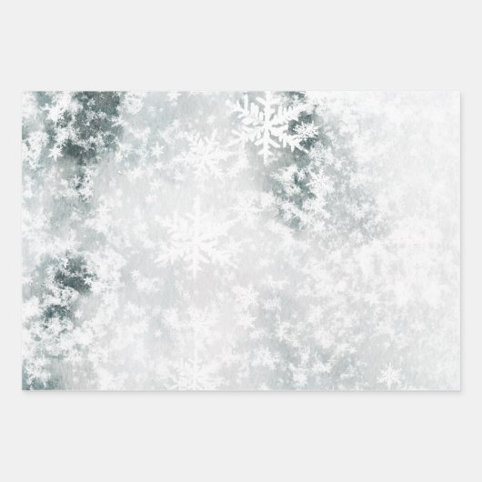 Frozen See Ice & Fresh Fallen Snowflakes Geschenkpapier Set (Vorderseite)