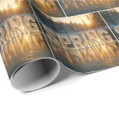 Frozen See mit Frühlingstext und Sonnenaufgang Geschenkpapier (Rolleneckpunkt)