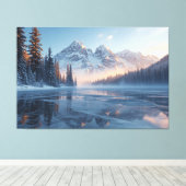 Frozen Serenity – Majestic Winter Lake Landscape Leinwanddruck (Insitu (Holzboden))