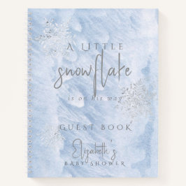 Frozen Snowflake Blue Baby Shower Guest Book Notizblock