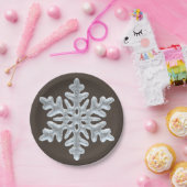 Frozen Snowflake Elegant Braun Weihnachten Pappteller (Party)