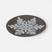 Frozen Snowflake Elegant Braun Weihnachten Pappteller (Schrägansicht)