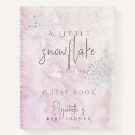 Frozen Snowflake Pink Baby Shower Guest Book Notizblock