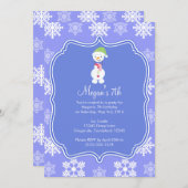 Frozen Snowflake Winter Snowman Geburtstag Einladung (Vorne/Hinten)