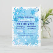 FROZEN SNOWFLAKES Bar Bat Mitzvah Einladung (Stehend Vorderseite)