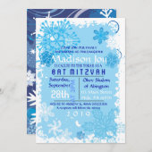 FROZEN SNOWFLAKES Bar Bat Mitzvah Einladung (Vorne/Hinten)