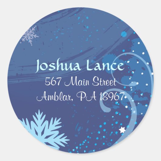 FROZEN SNOWFLAKES Bar Bat Mitzvah Sticker Siegel (Vorderseite)