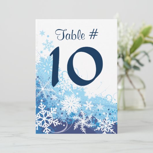 FROZEN SNOWFLAKES Bar Bat Mitzvah Tischnummer (Stehend Vorderseite)