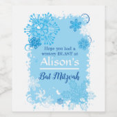 FROZEN SNOWFLAKES Bar Bat Mitzvah Weinkarte Weinetikett (Einzelnes Label)