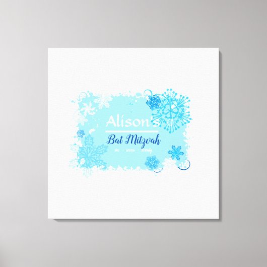 FROZEN SNOWFLAKES Bat Mitzvah Sign-In Memory Board Leinwanddruck (Vorderseite)