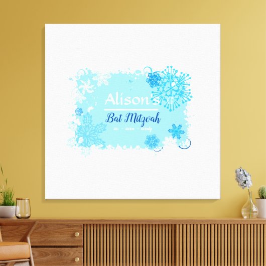 FROZEN SNOWFLAKES Bat Mitzvah Sign-In Memory Board Leinwanddruck (Insitu (Wohnzimmer))