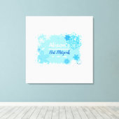 FROZEN SNOWFLAKES Bat Mitzvah Sign-In Memory Board Leinwanddruck (Insitu (Holzboden))