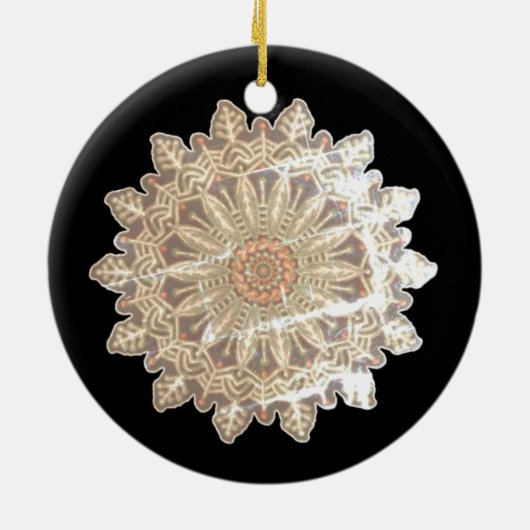 Frozen Snowflakes Gleam #6 Keramik Ornament (Hinten)