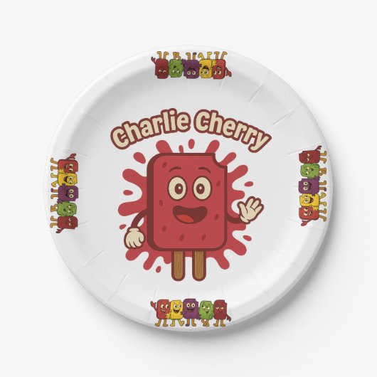 Frozen Spaß Geburtstag mit Charlie Cherry Pappteller (Vorderseite)