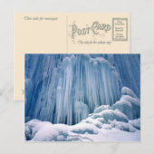 Frozen Wasserfall Haute Jurs, Frankreich Postkarte (Vorne/Hinten)