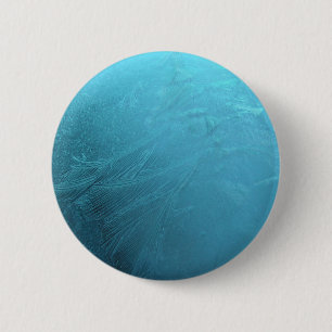 Frozen Water Ice Blue Frost Chic Winter Metallic Button