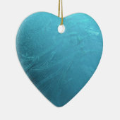 Frozen Water Ice Blue Frost Chic Winter Metallic Keramikornament (Rechts)