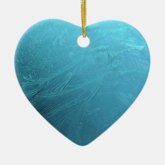 Frozen Water Ice Blue Frost Chic Winter Metallic Keramikornament (Vorne)