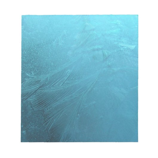 Frozen Water Ice Blue Frost Chic Winter Metallic Notizblock (Vorderseite)