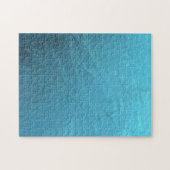 Frozen Water Ice Blue Frost Chic Winter Metallic Puzzle (Horizontal)