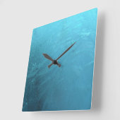 Frozen Water Ice Blue Frost Chic Winter Metallic Quadratische Wanduhr (Winkel)