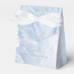 Frozen Winter Silver Snowflake Blue Baby Dusche Geschenkschachtel