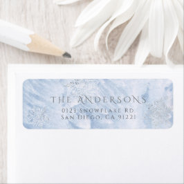 Frozen Winter Silver Snowflake Blue Rücksendeadres