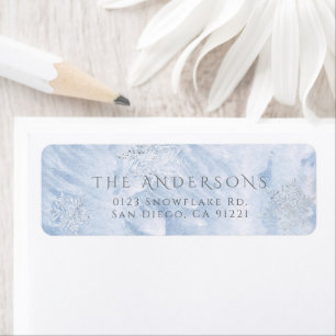 Frozen Winter Silver Snowflake Blue Rücksendeadres