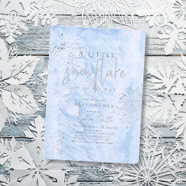 Frozen Winter Silver Snowflake Boy Baby Dusche Einladung
