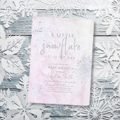 Frozen Winter Silver Snowflake Girl Babydusche Einladung