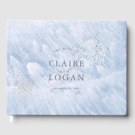Frozen Winter Silver Snowflakes Hochzeit Gästebuch