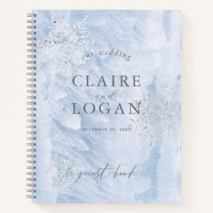 Frozen Winter Silver Snowflakes Hochzeit Notizblock