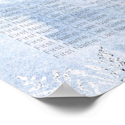 Frozen Winter Silver Snowflakes Hochzeit Poster (Ecke)