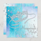 Frozen Winter Wonderland Diamond Masquerade Party Einladung (Vorne/Hinten)