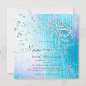 Frozen Winter Wonderland Diamond Masquerade Party Einladung (Rückseite)