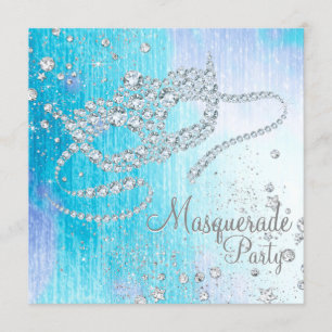 Frozen Winter Wonderland Diamond Masquerade Party Einladung