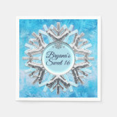 Frozen Winter Wunderland Silberschneeflocke Serviette (Vorderseite)