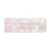 Frozen Wintersilber Schneeflocke Rosa Rücksendeadr (Vorne)