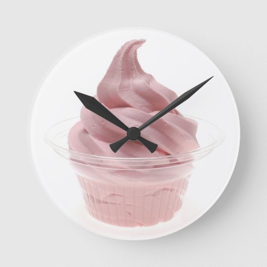 Frozen Yogurt Runde Wanduhr (Vorderseite)