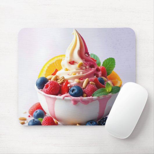 Frozen Yogurt With Fruit and Nuts Mousepad (Mit Mouse)