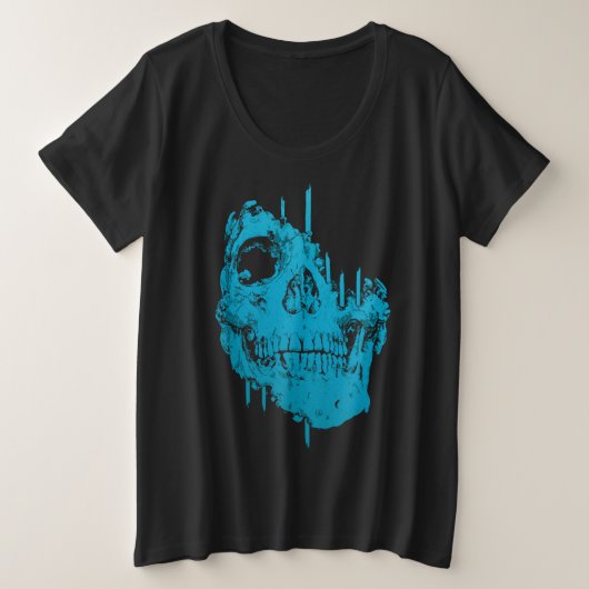 Frozenschädel: Blauer Untergang Große Größe T-Shirt (Design vorne)