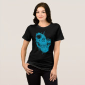 Frozenschädel: Blauer Untergang Tri-Blend Shirt (Vorderseite voll)