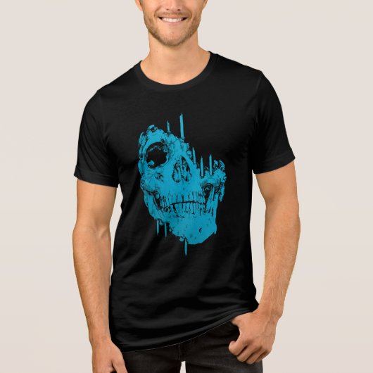 Frozenschädel: Blauer Untergang Tri-Blend Shirt (Vorderseite)